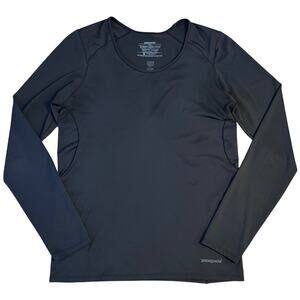 Patagonia Shirt Midweight Capilene Long Sleeve Baselayer Black Hike Women Small